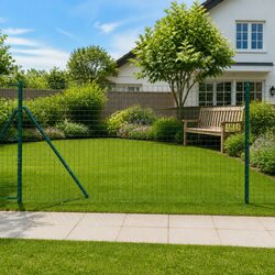 Fence Post 26 pcs Green Powder-Coated Steel Garden Terrace Outdoor Boundary
