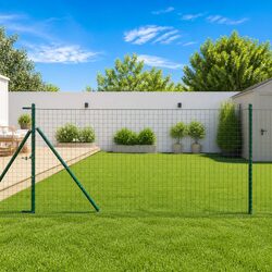 High-Quality Green Powder-Coated Steel Fence Posts - 26 pcs