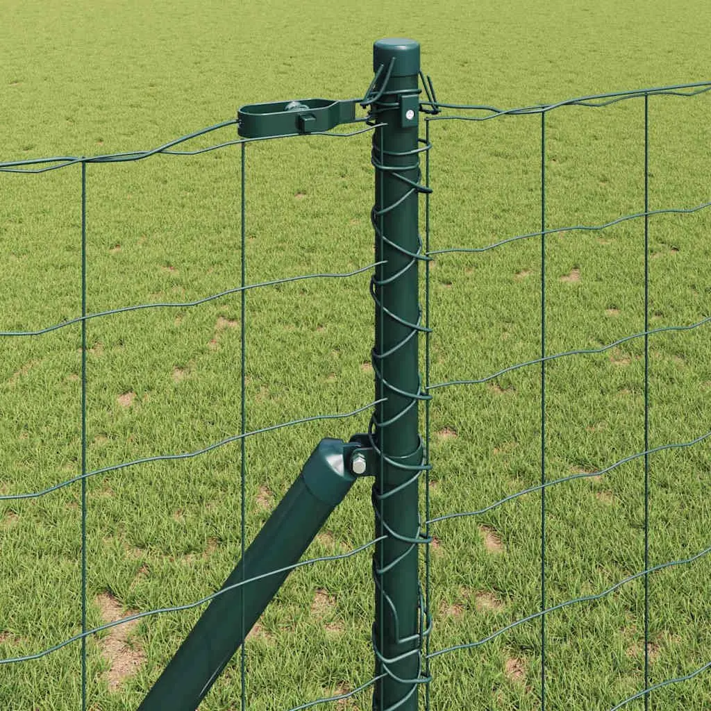 Fence Panel PVC-Coated Steel 10 x 1 m Green Mesh Ground Fix Barrier Enclosure