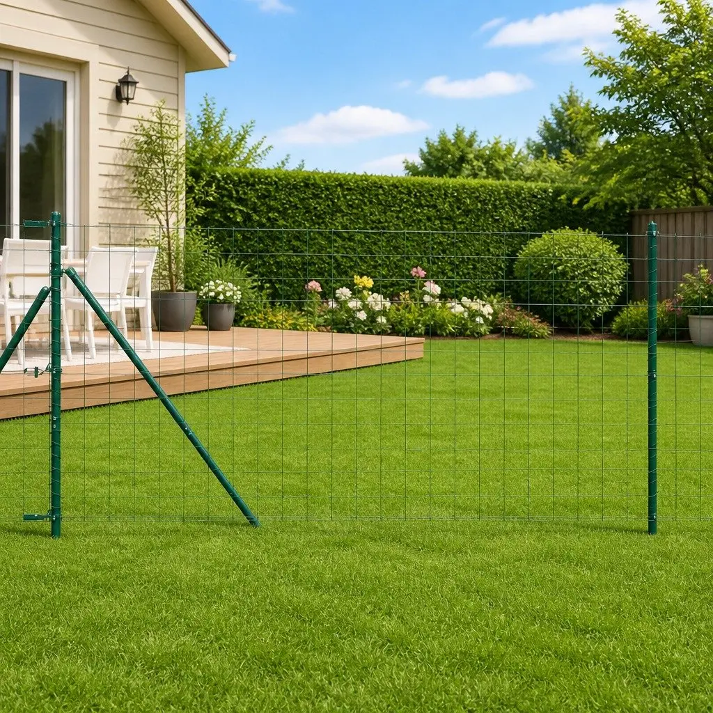 Green Mesh Steel Fence Panel for Outdoor Spaces