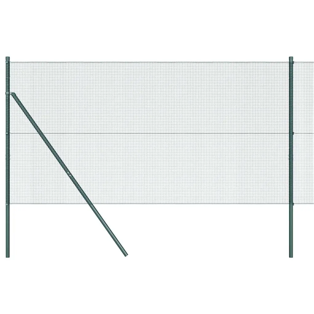 Welded Wire Fence Panel PVC-Coated Steel 10 x 1 m Green