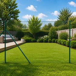 Durable Green PVC-Coated Steel Welded Wire Fence Panel 10 x 1.5 m