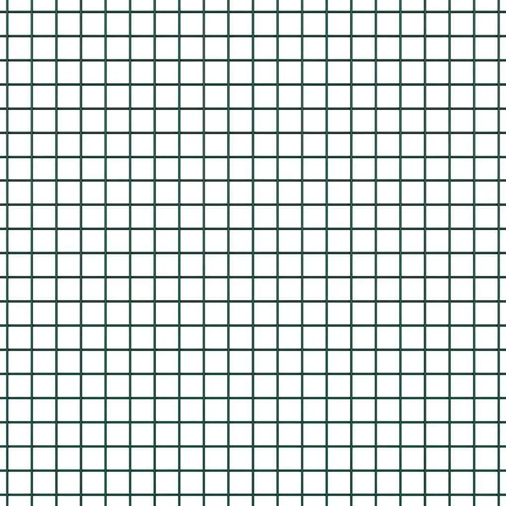 Welded Wire Fence Panel PVC-Coated Steel 25 x 1 m Green