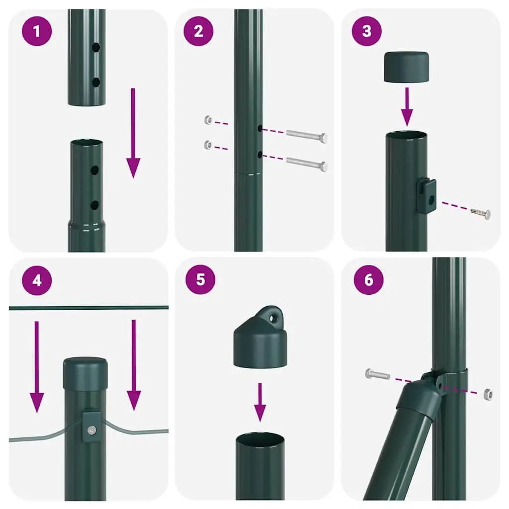 Hexagonal Fence Ground Fix 25 x 1 m Green PVC-Coated Steel
