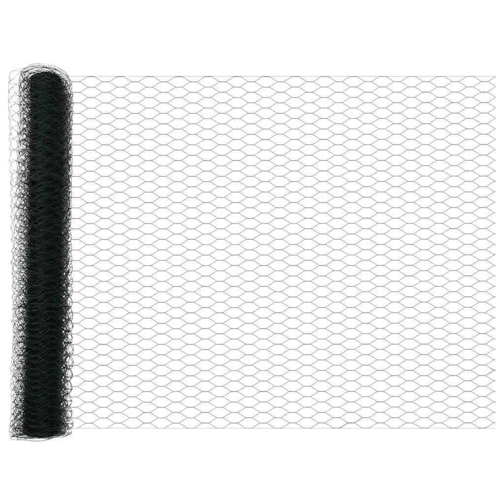 Hexagonal Fence Ground Fix 25 x 1 m Green PVC-Coated Steel