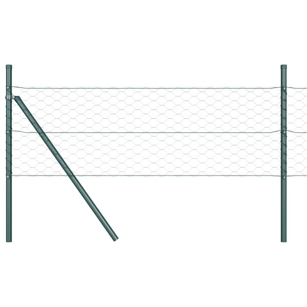 Hexagonal Fence Ground Fix 25 x 1 m Green PVC-Coated Steel