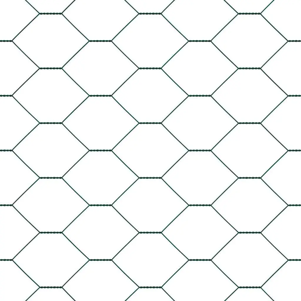 Hexagonal Fence Ground Fix 25 x 1 m Green PVC-Coated Steel