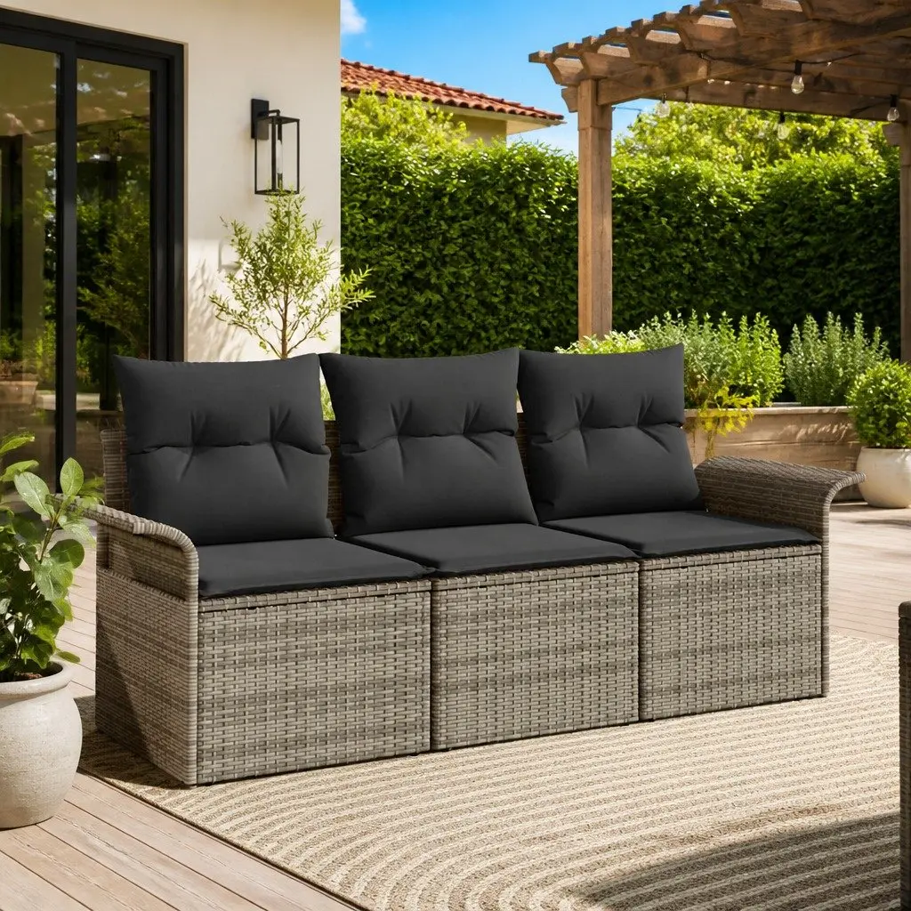 3-Piece Modular Garden Sofa Set for Outdoor Use