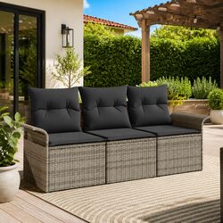 3-Piece Modular Garden Sofa Set for Outdoor Use