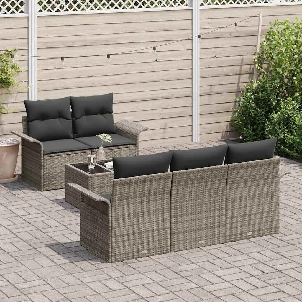 6-Piece Outdoor Sofa Set with Cushions