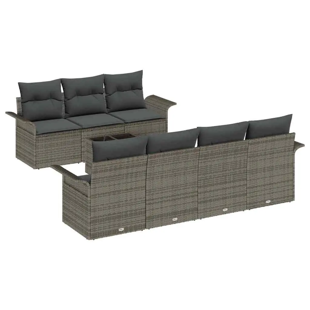 8-Piece Modular Garden Sofa Set in Grey