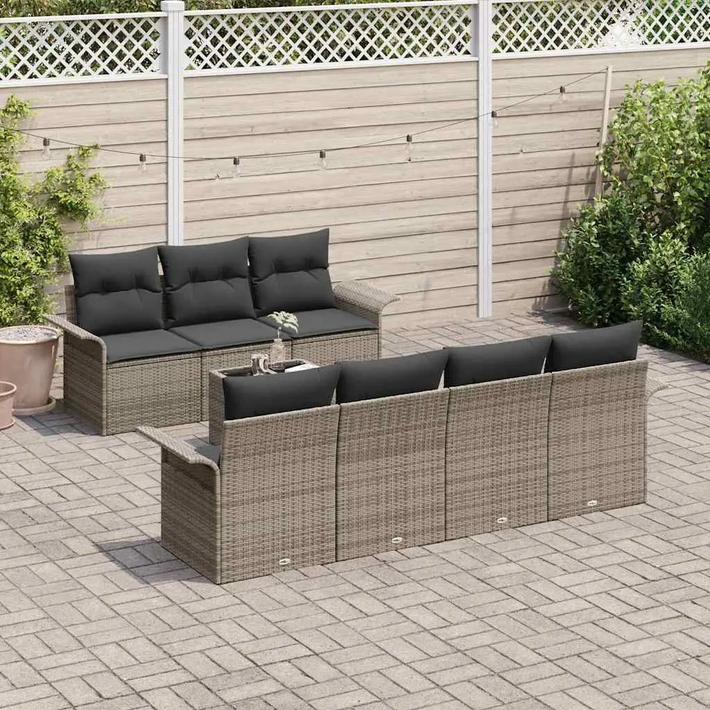 8-Piece Modular Garden Sofa Set in Grey