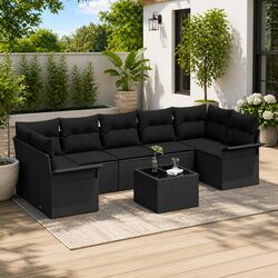 Premium 8-Piece Modular Outdoor Sofa Set in Black
