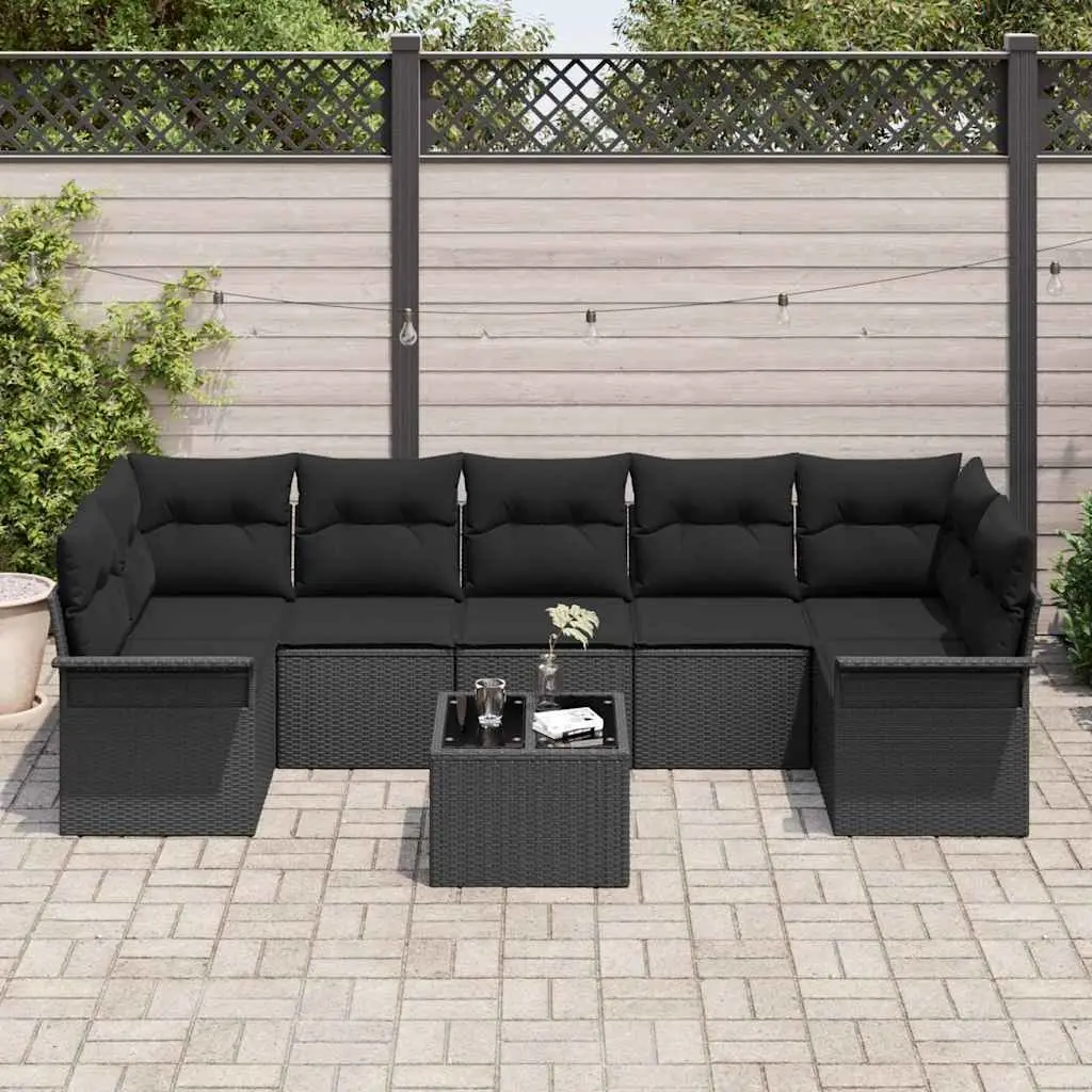 8-Piece Modular Outdoor Sofa Set in Black