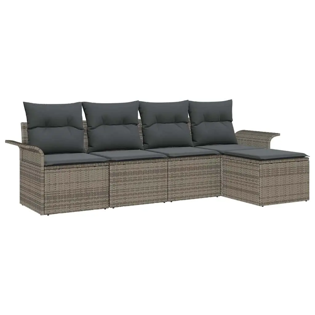 5 Piece Modular Garden Sofa Set in Grey