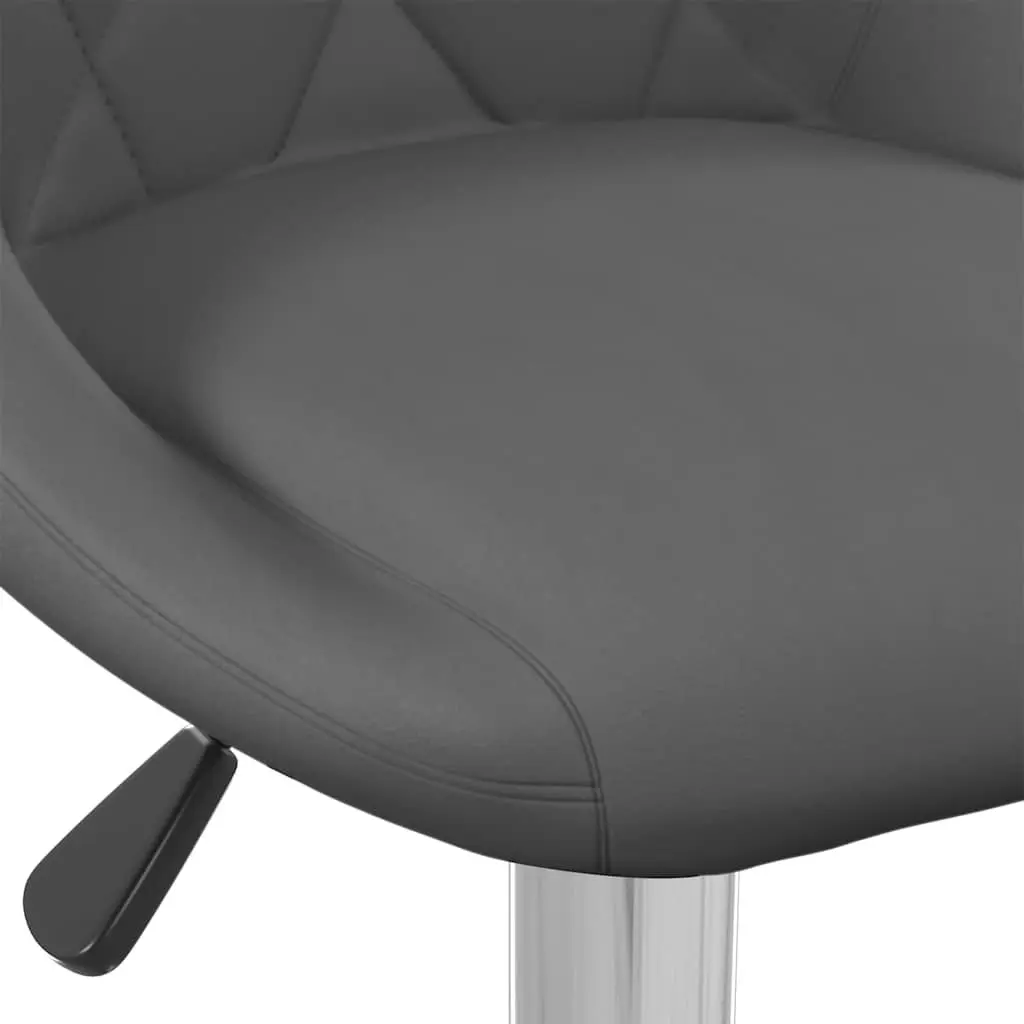 Bar Stools Velvet Grey 2 Piece Adjustable Height Swivel Chromed Steel
