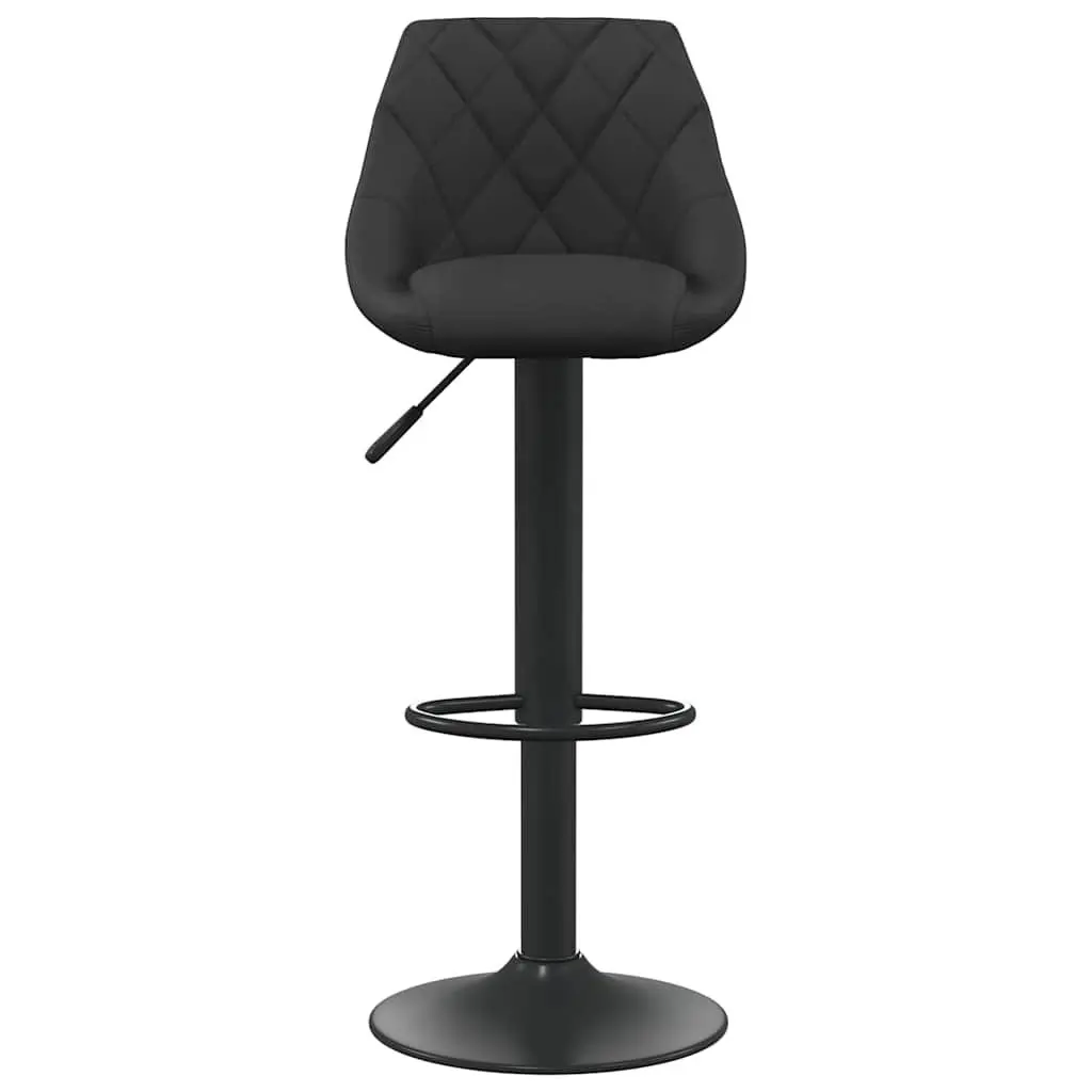 Bar Stool Velvet Black Height Adjustable Swivel Counter Chair