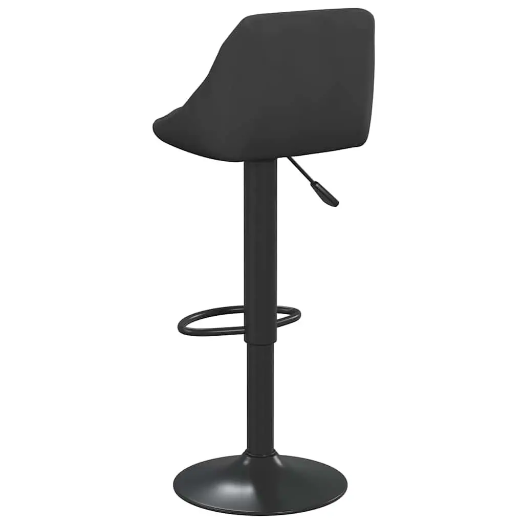 Bar Stool Velvet Black Height Adjustable Swivel Counter Chair