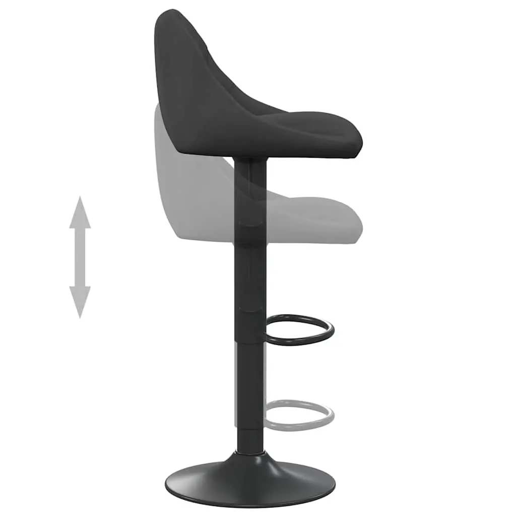 Bar Stool Velvet Black Height Adjustable Swivel Counter Chair
