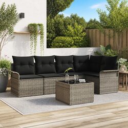 Durable Grey Poly Rattan Modular Sofa Set for Outdoors