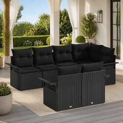 Durable 7 Piece Modular Garden Sofa Set with Cushions