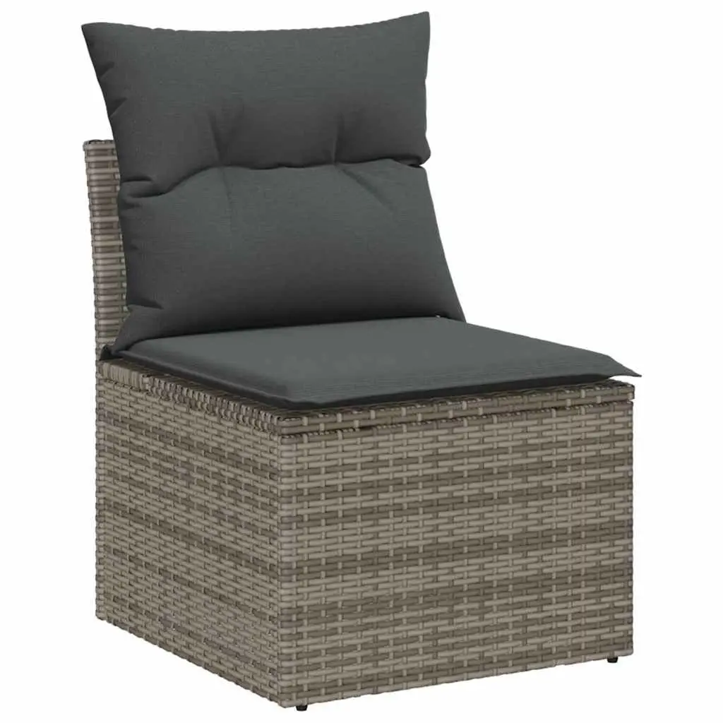 Grey 9-Piece Modular Garden Sofa Set for Outdoor Spaces