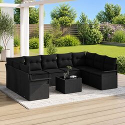 Durable Modular Outdoor Sofa Set 10 Pieces Poly Rattan