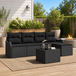 Durable 6-Piece Modular Garden Sofa Set for Outdoors