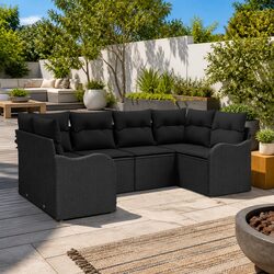 6-Piece Modular Lounge Sofa Set for Outdoor Spaces