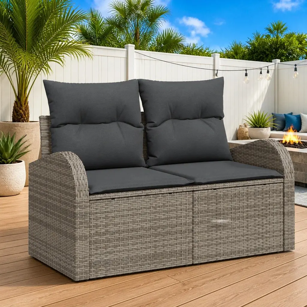 6 Piece Modular Garden Sofa Set in Grey