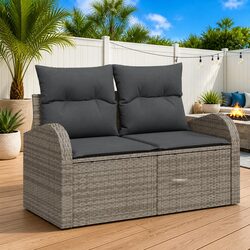 High-Quality 6 Piece Modular Garden Sofa Set in Grey