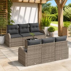 Durable 7-Piece Modular Garden Sofa Set in Grey