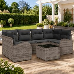 High-Quality 7-Piece Grey Modular Garden Sofa Set