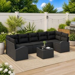 8-Piece Modular Sectional Sofa Set for Outdoor Spaces