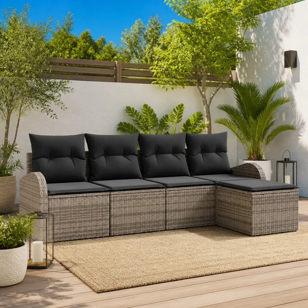 5-Piece Modular Outdoor Garden Sofa Set in Grey