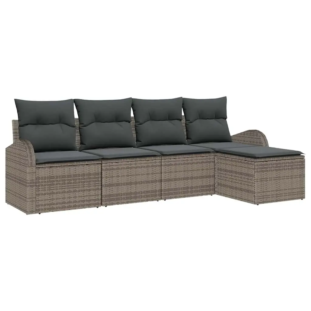 5-Piece Modular Outdoor Garden Sofa Set in Grey