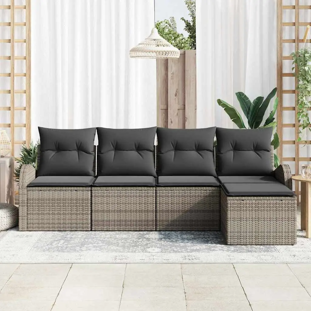 5-Piece Modular Outdoor Garden Sofa Set in Grey