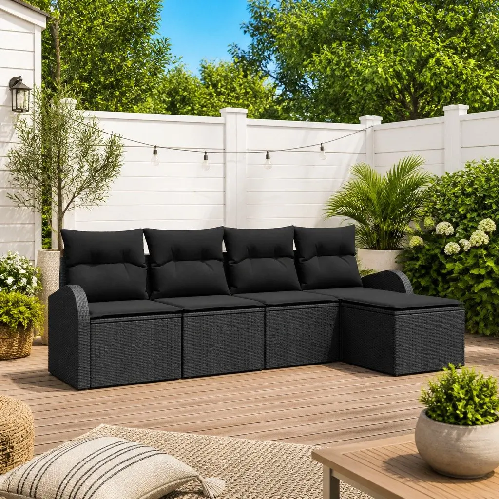 5-Piece Modular Outdoor Sofa Set with Storage Cushions