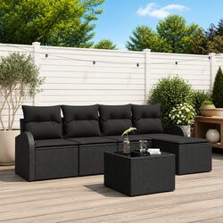 Premium 6-Piece Modular Rattan Outdoor Sofa Set