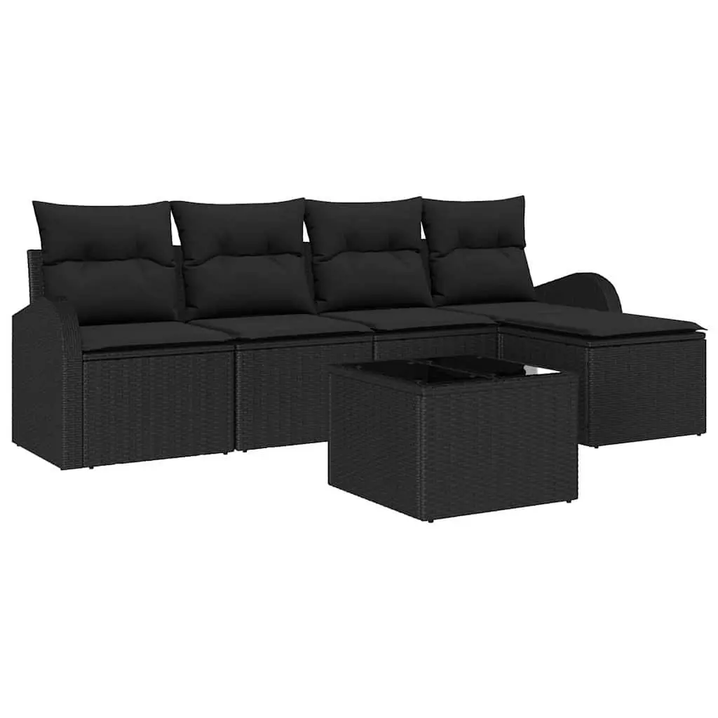 6-Piece Modular Rattan Outdoor Sofa Set