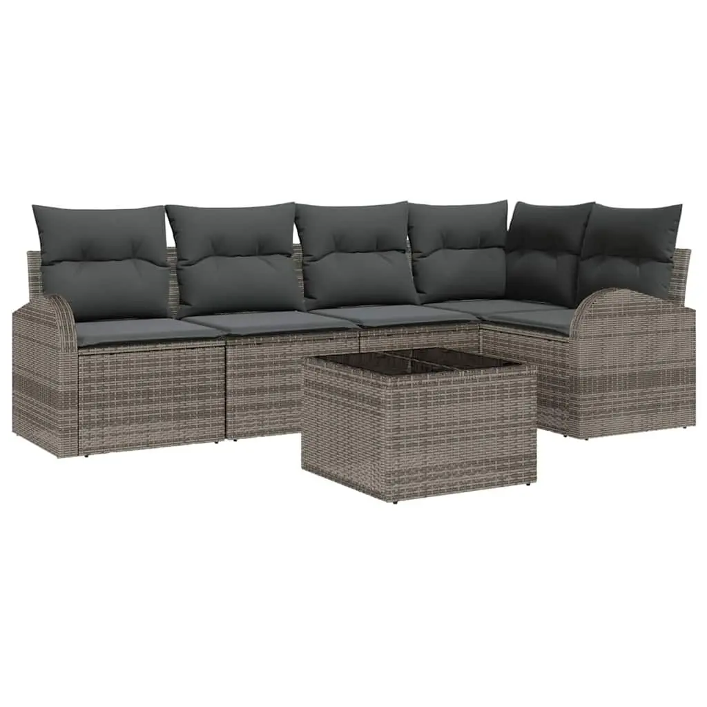 Grey Modular Garden Sofa Set 6 Pcs