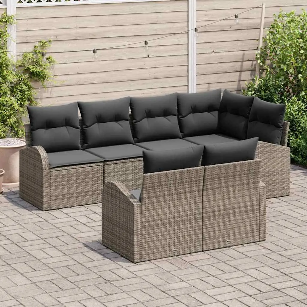 Grey Modular Sectional Garden Sofa Set 7pcs