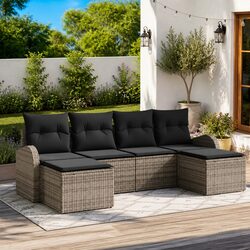 Premium 6-Piece Outdoor Sofa Set with Storage in Grey