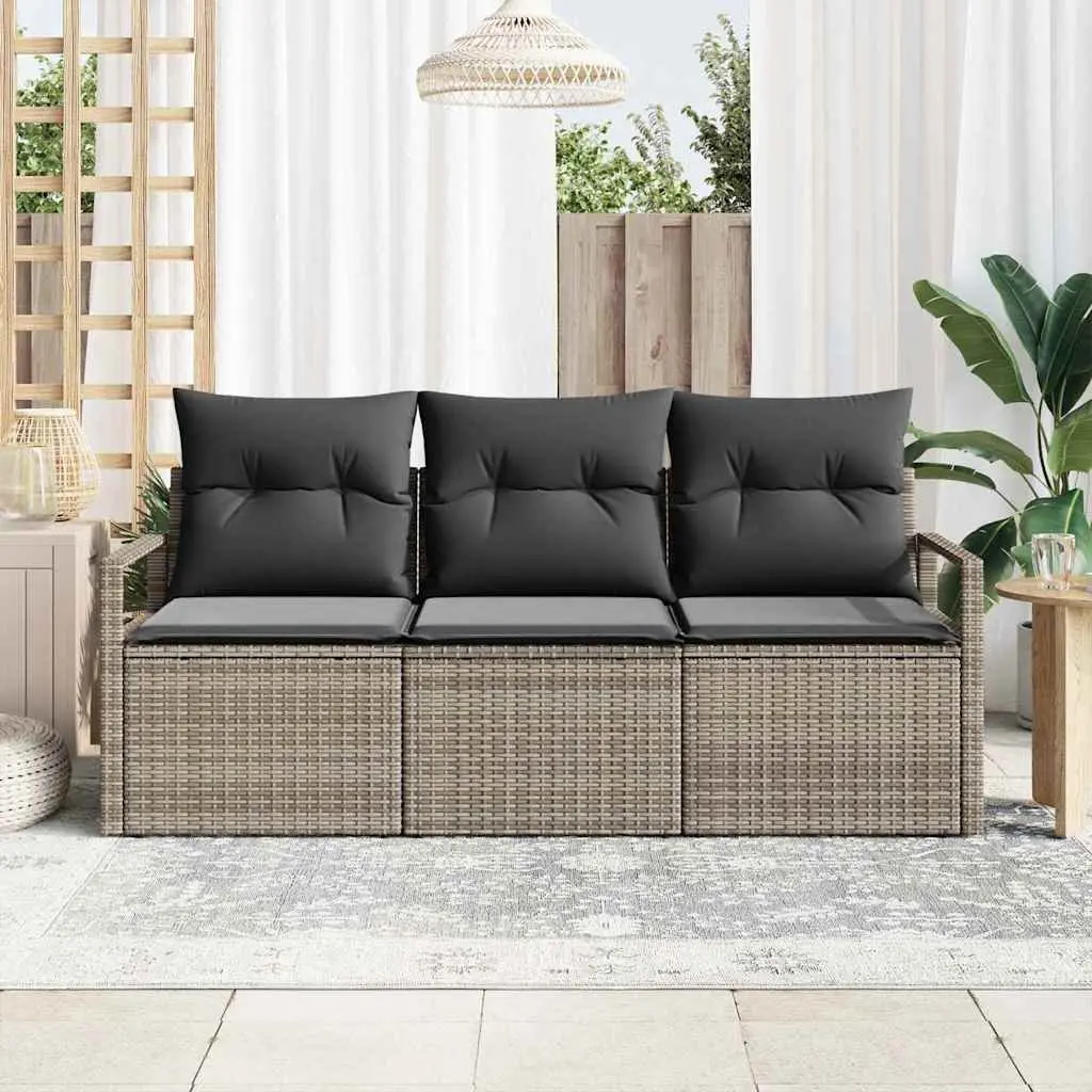 Grey Poly Rattan Outdoor Garden Sofa Set