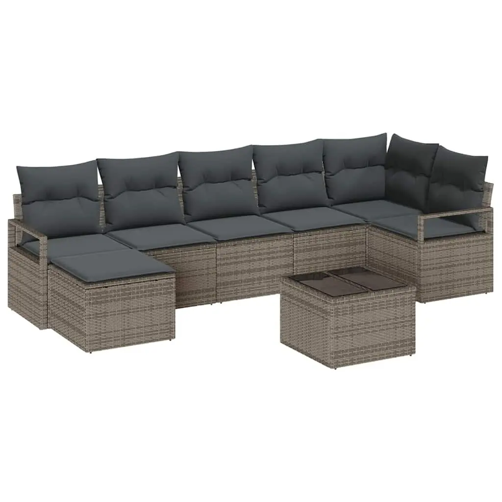 Light Grey 8-Piece Outdoor Sofa Set with Storage
