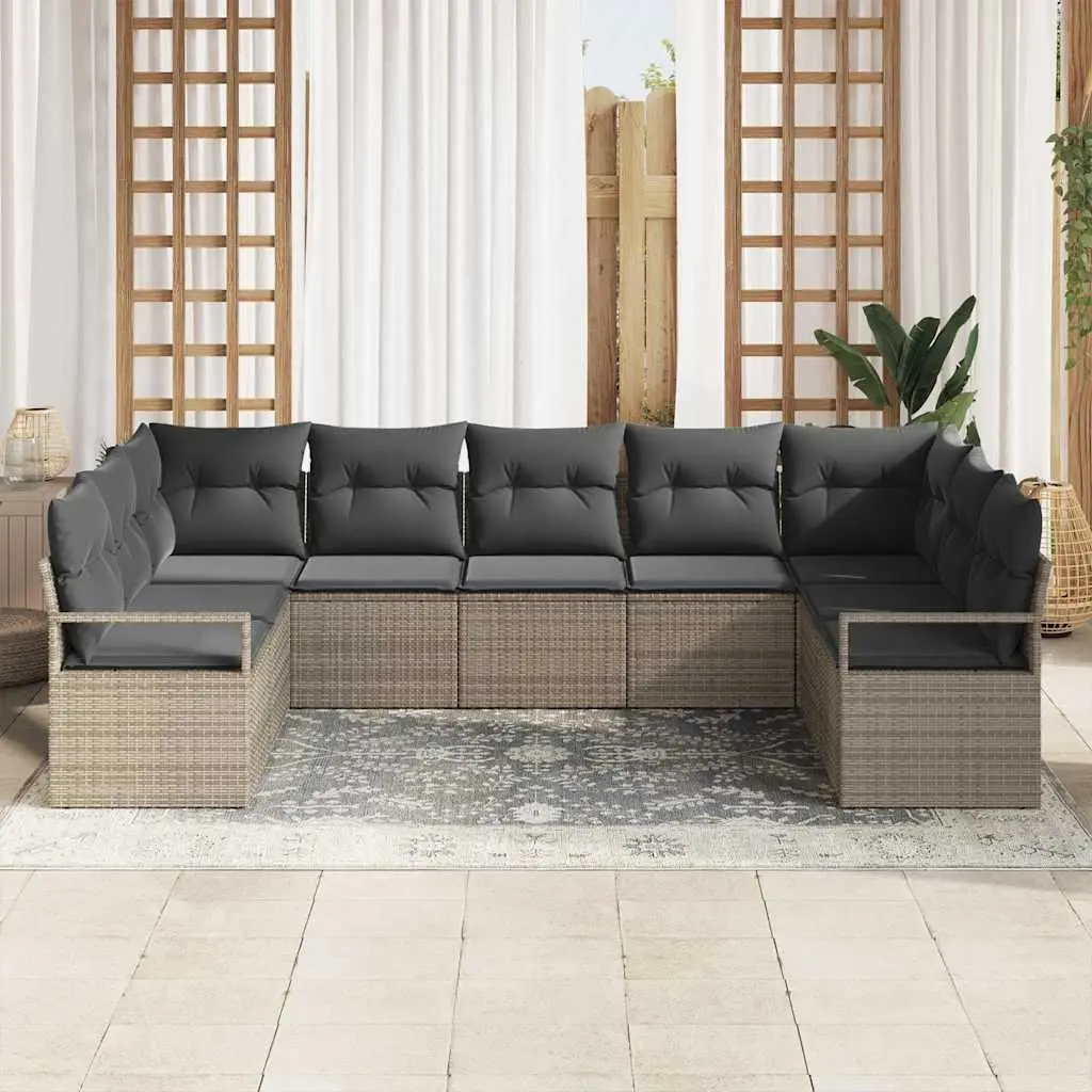 7-Piece Grey Modular Garden Sofa Set for Outdoor Comfort
