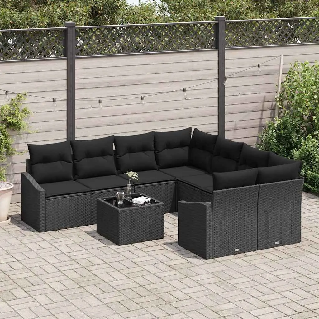 9-Piece Modular Outdoor Sofa Set with Storage Table