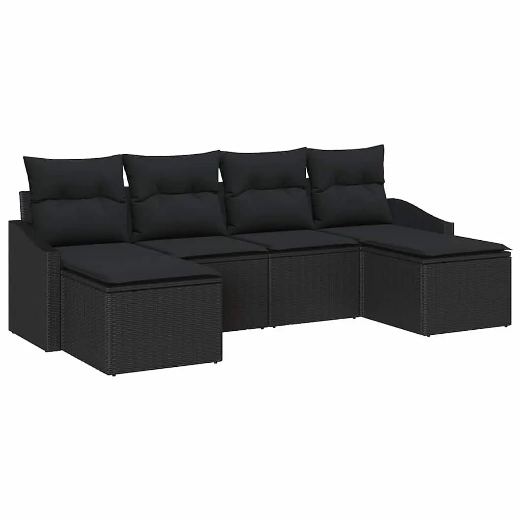 6-Seater Garden Dining Set with Storage Benches