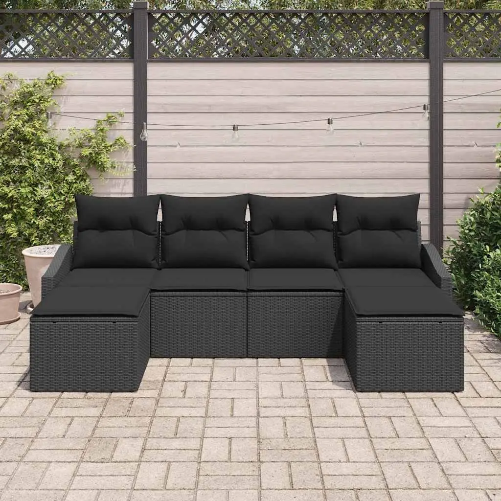 6-Seater Garden Dining Set with Storage Benches
