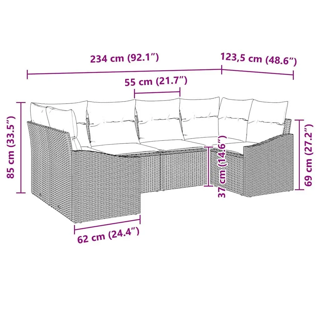 Modular Outdoor Sofa Set with Acacia Frame